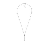Fossil Collier pour homme en acier inoxydable avec fermoir mousqueton, ton argent