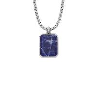 Fossil Collier pour homme en acier inoxydable avec fermoir mousqueton, ton argent