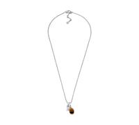 Fossil Collier pour homme en acier inoxydable avec fermoir mousqueton, ton argent