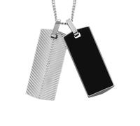 Fossil Collier pour homme Harlow Linear Texture Onyx noir, JF04565040