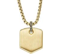Fossil Collier pour Homme Heritage, Collier à Pendentifs en Acier Inoxydable, Doré