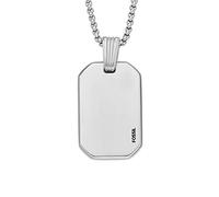 Fossil Collier pour hommes Collier à chaîne en acier inoxydable Drew, longueur : 508 mm + 50,8 mm, largeur : 19,4 mm, hauteur : 30 mm, JF04466040