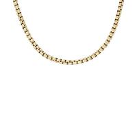 Fossil Collier pour hommes Collier à chaîne en acier inoxydable ton or, longueur : 460mm+50mm, largeur : 2.8mm, JF04504710