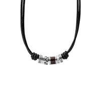 Fossil Collier homme JF84068040 Cuir véritable marron Argenté