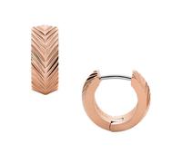 Fossil Créoles Harlow Linear Texture Fossil en acier inoxydable, doré rose, pour femme, JF04662791