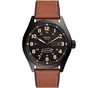 FOSSIL Defender Montre Pour Homme, à Énergie Solaire, Avec Bracelet en Acier Inoxydable ou en Cuir, Marron, 46mm