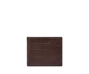 Fossil Derrick Ensemble Portefeuille en Cuir ou Polyester pour Homme, Marron Caramel, 12.07 cm L x 2.54 cm W x 9.53 cm H