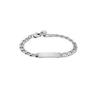 Fossil Drew JF04823040 Bracelet unisexe en acier inoxydable avec plaque gravée, Eine Grösse, Acier inoxydable, Pas de gemme