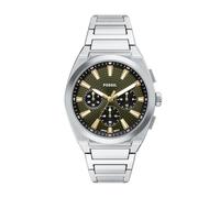 Fossil Everett Homme Montre en Acier Inoxydable Ton argenté 44MM, FS6183
