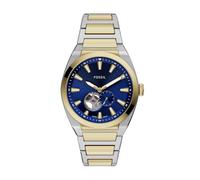 Fossil Everett Watch for Men, Automatic Three Hand Movement with Stainless Steel Or Leather Strap
