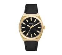 FOSSIL Everett Watch for Men, Quartz Movement with Stainless Steel Or Leather Strap, Noir métallisé