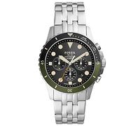 FOSSIL FB-01 Montre pour Homme, Mouvement Chronographe avec Bracelet en Acier Inoxydable ou en Cuir, Vert, 42mm