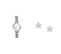 FOSSIL Femme Carlie Argenté Acier Inoxydable Montre and Boucles d'oreilles, Coffret
