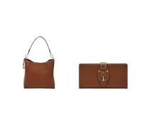 FOSSIL Femme Jessie Sac en cuir marron et portefeuille Harwell, Coffret
