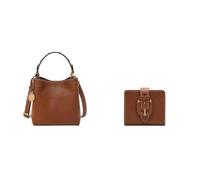 FOSSIL Femme Jessie Sac en cuir marron et portefeuille Harwell, Coffret
