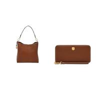 FOSSIL Femme Jessie Sac en cuir marron et portefeuille Lennox, Coffret