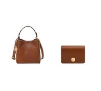 FOSSIL Femme Jessie Sac en cuir marron et portefeuille Lennox, Coffret