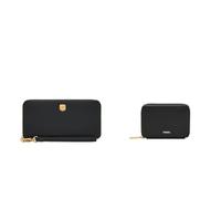 Fossil Femme Lennox et Logan Portefeuilles en Cuir Noir, Coffret