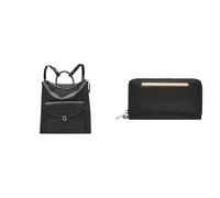 FOSSIL Femme Parker Sac en cuir noir et portefeuille Liza, Coffret