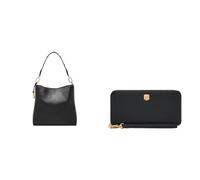 FOSSIL Femme Sac Jessie en Cuir Noir et Portefeuille Lennox, Coffret