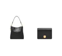 FOSSIL Femme Sac Jessie en Cuir Noir et Portefeuille Lennox, Coffret