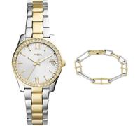 FOSSIL Femme Scarlette Mini Bicolore Acier Inoxydable Montre and Heritage Bracelet, Coffret