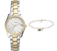 FOSSIL Femme Scarlette Mini Bicolore Acier Inoxydable Montre and Pink Pierres Semi-Précieuses Bracelet, Coffret