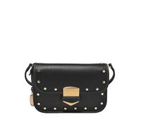 FOSSIL Femme, Small Flap ZB1977001 Lennox Crossbody en Cuir de Vachette Souple, Noir et Or, 17.8 cm L x 4.4 cm W x 12.7 cm H
