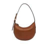 Fossil Harwell Sac à main en cuir croissant pour femme, marron moyen, Taille unique