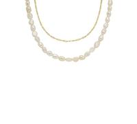 Fossil Heritage Pearl D-Link Collier double en fausses perles d'eau douce blanches pour femme, JF04728710