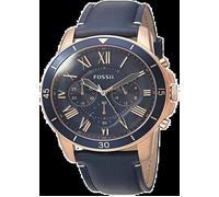 FOSSIL HOMME 43MM BRACELET CUIR BOITIER ACIER INOXYDABLE QUARTZ MONTRE FS5237