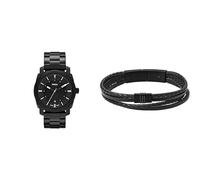 FOSSIL Homme Machine Noir Acier Inoxydable Montre and Townsman Bracelet, Coffret