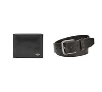 FOSSIL Homme Ryan Portefeuille en Cuir Noir et Ceinture Brody, Coffret