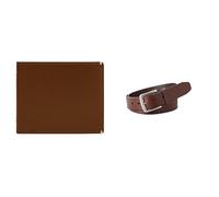 Fossil Homme Westover Portefeuille en Cuir Marron et Ceinture Joe, Coffret