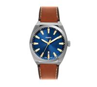 FOSSIL Montre à affichage analogique 'Everett' bleu / marron / argent, Taille One Size
