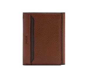 Fossil Huntington, Portefeuille à Trois Volets pour Homme, Marron, s