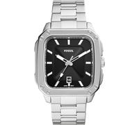 FOSSIL Inscription Montre pour Homme, Mouvement à Quartz, Bracelet en Acier Inoxydable ou en Cuir, Ton Argenté, 42mm