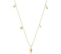 Fossil JA7317710 Collier pour femme en laiton doré avec perles blanches 45,7 cm