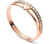 Fossil JF03460791505 Bague Femme Coeur Vintage Glitz Rose blanc 53 (16.9)