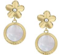 Fossil JF04021710 Boucles d'oreilles Femme Val Vintage Vacation nacre blanche ton or