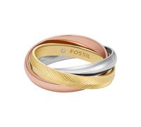 Fossil JF048079988 Harlow Bague pour femme en acier inoxydable tricolore, Acier inoxydable, Aucune pierre précieuse