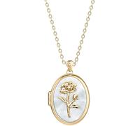 Fossil JF04976710 Collier Femme Fleur Acier Inoxydable Or Blanc Nacre 45,7 cm