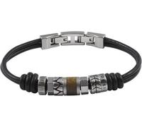 Fossil JF84196 Bracelet homme JF 84196 cuir avec bois brun foncé