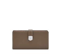 Fossil Lennox Portefeuille en Cuir ou Polyester pour Femme, Marron café, 17.15 cm L x 1.91 cm W x 8.89 cm H