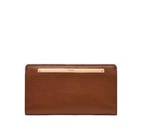 Fossil Liza Portefeuille Fin en Cuir pour Femme Marron avec Motif doré Taille Unique