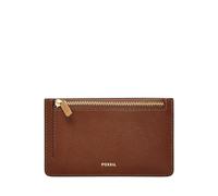 Fossil Logan Étui Portefeuille en Cuir avec Fermeture éclair pour Femme Marron Taille Unique