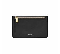 Fossil Logan Étui Portefeuille en Cuir avec Fermeture éclair pour Femme Noir Taille Unique