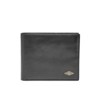 Fossil Logo Crest Bifold Flip Id Wallet Portefeuille, Rabat Noir, Taille Unique Homme