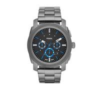 FOSSIL Machine - Montre chronographe homme décontractée avec grand cadran en acier inoxydable gris - Boîte de rangement et pile incluses