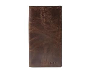 Fossil Men's Derrick Executive Leather Wallet - Dark Brown